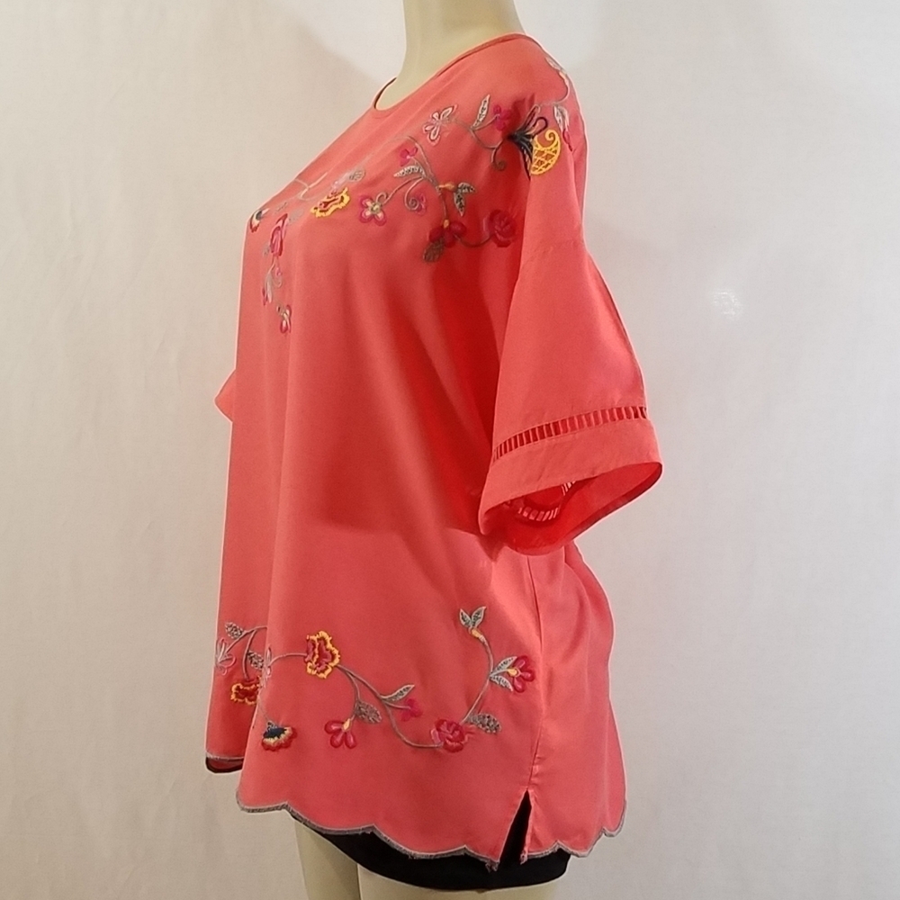 TIME and Tru Embroidered Rayon Top
